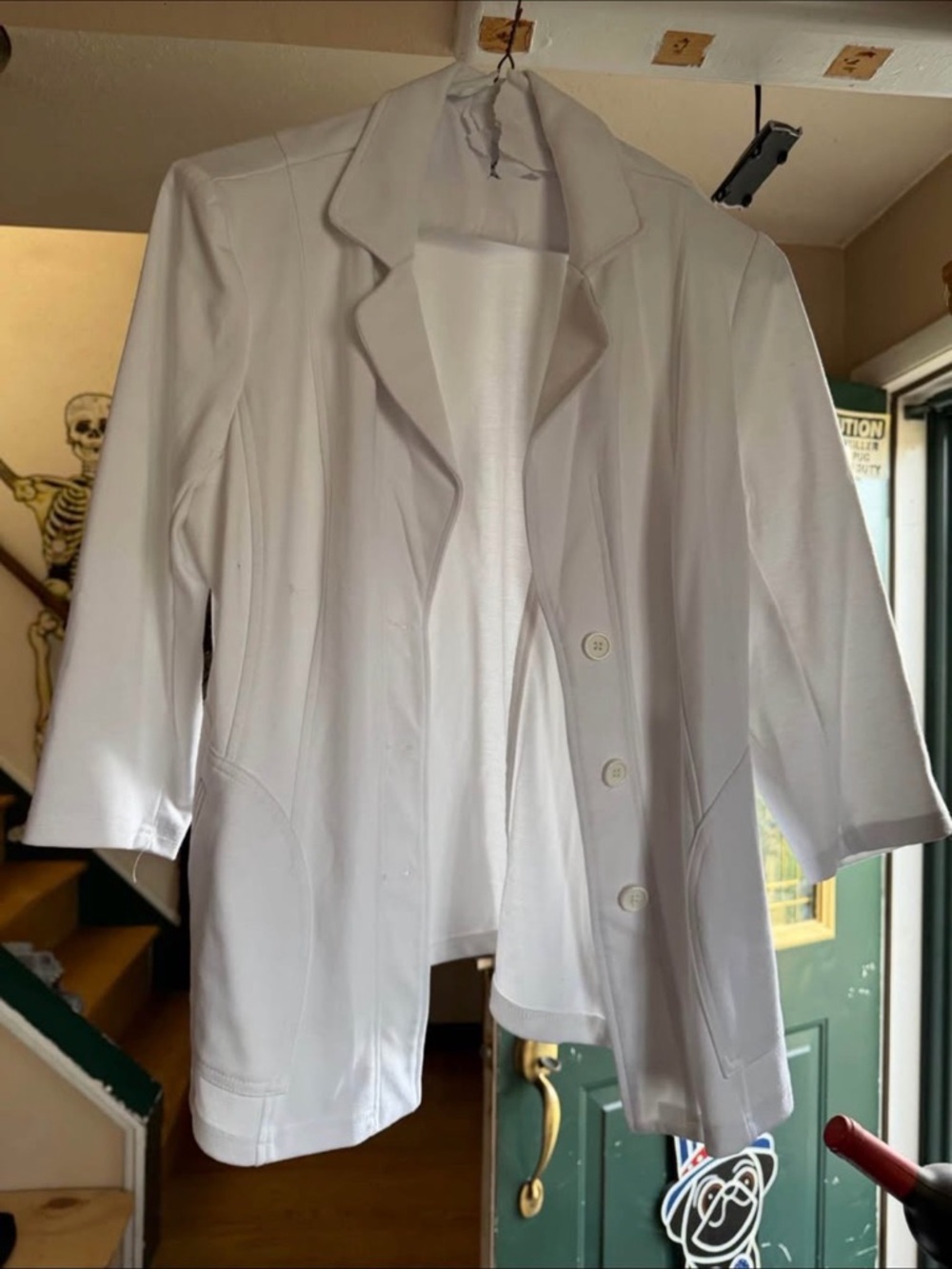 Linea by Louis Dell'Ollio White Three-Button Jean-Style Blazer